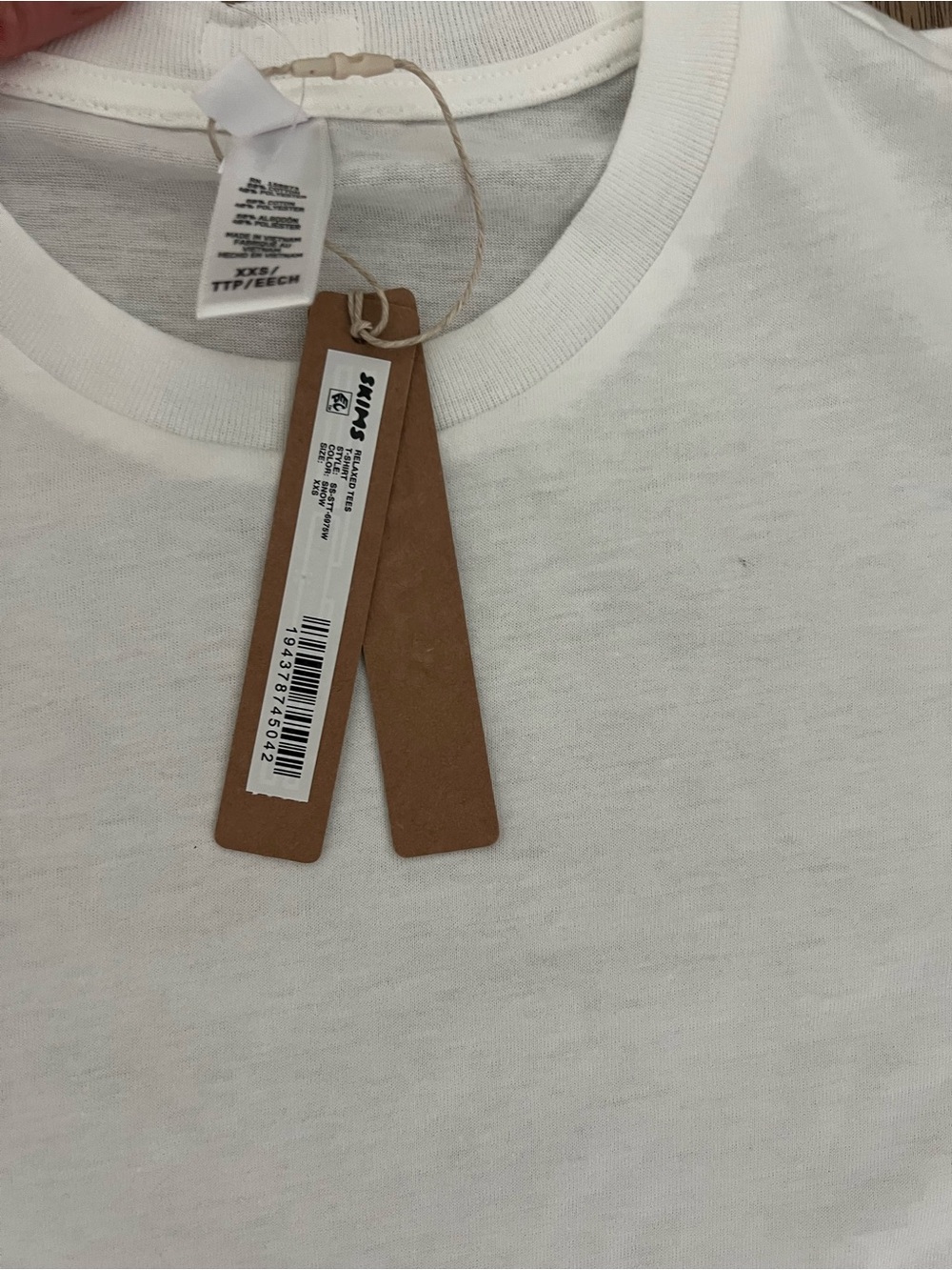 SKIMS White Short Relaxed Tee NWT